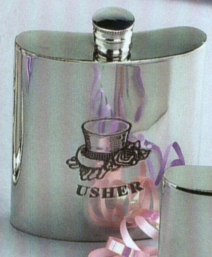 Wedding Usher Fine English Pewter Flask