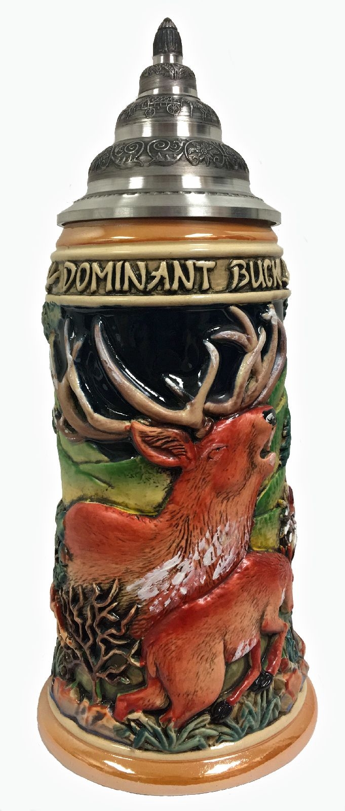 Dominant Buck Deer Relief LE German Stoneware Beer Stein .75 L Made in Germany