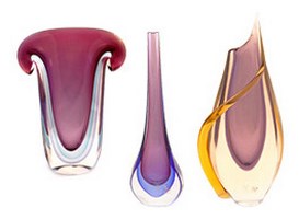 Murano Glass Purple vases Murano Glass Purple vases