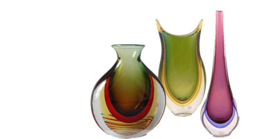 Murano Glass Sommerso Vases