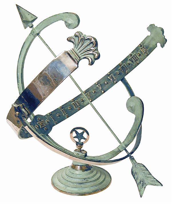 Brass Armillary Sundial (Solid Brass w/Verdigris Highlights) Brass Armillary Sundial (Solid Brass w/Verdigris Highlights)