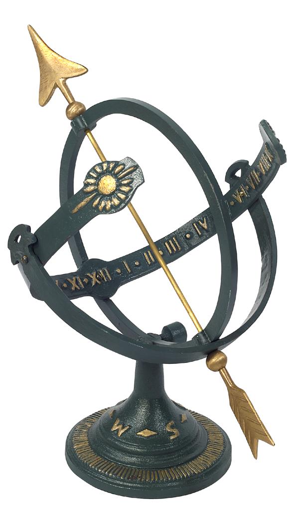 Cast Iron Armillary Sundial (Painted Iron w/Brass Arrow) Cast Iron Armillary Sundial (Painted Iron w/Brass Arrow)