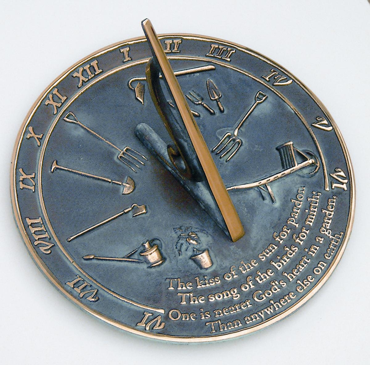 Brass Kiss Of The Sun Sundial (Solid Brass w/Verdigris Highlights) Brass Kiss Of The Sun Sundial (Solid Brass w/Verdigris Highlights)
