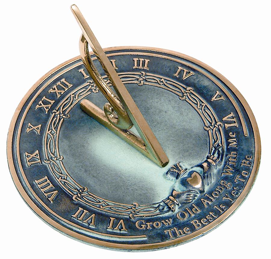 Brass Grow Old With Me Sundial (Solid Brass w/Verdigris Highlights) Brass Grow Old With Me Sundial (Solid Brass w/Verdigris Highlights)