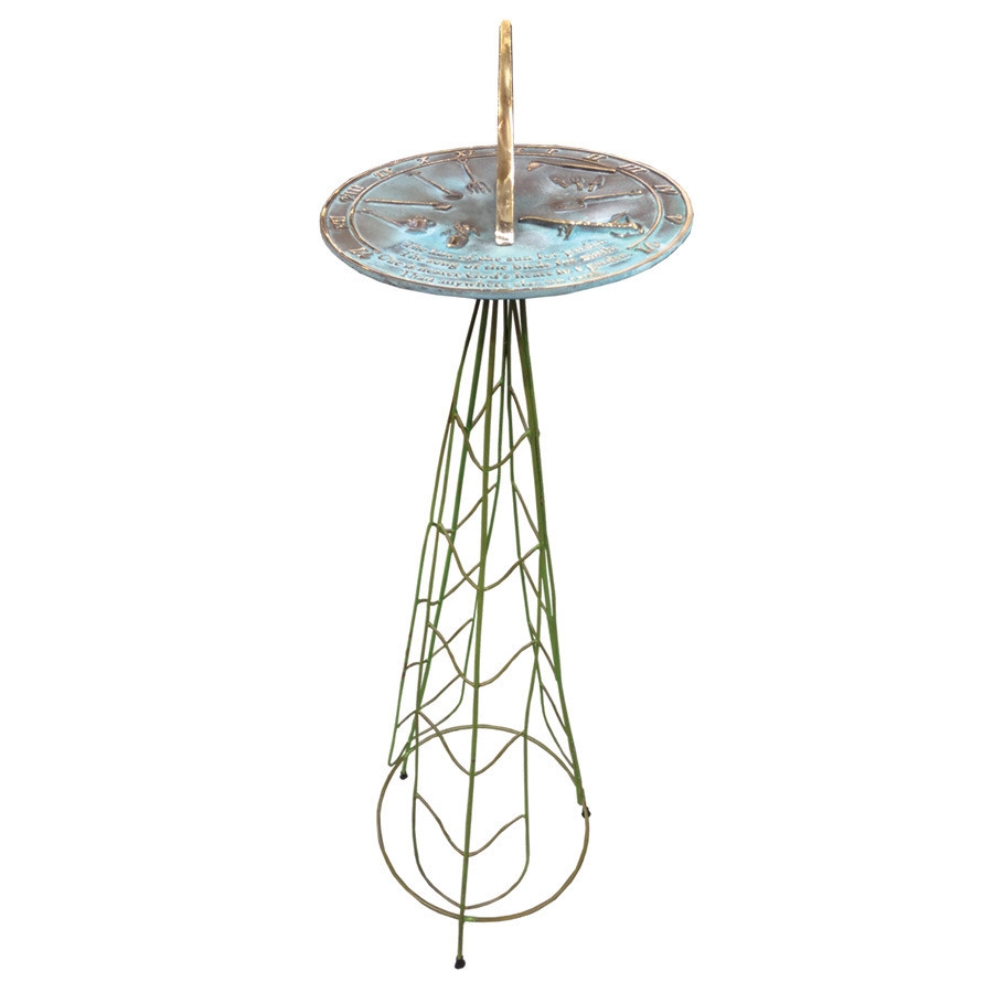 Leaves Sundial Pedestal Base (Wrought Iron w/Verdi Finish) Leaves Sundial Pedestal Base (Wrought Iron w/Verdi Finish)