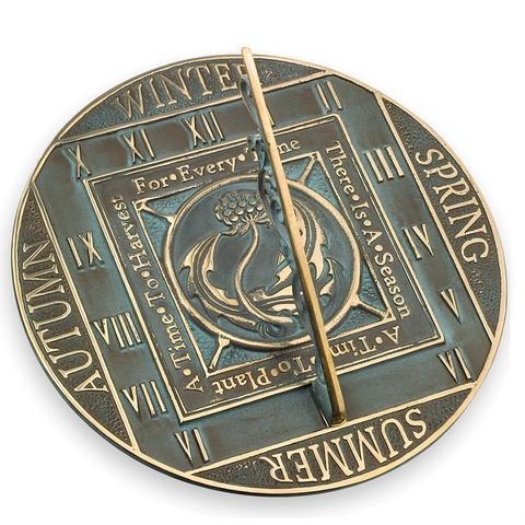 Brass Season Cycle Sundial (Solid Brass w/Verdigris Highlights) Brass Season Cycle Sundial (Solid Brass w/Verdigris Highlights)