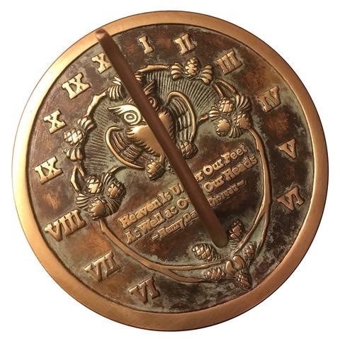 Brass Thoreau Sundial (Solid Brass w/Verdigris Highlights) Brass Thoreau Sundial (Solid Brass w/Verdigris Highlights)