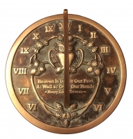 Brass Thoreau Sundial (Solid Brass w/Verdigris Highlights) Brass Thoreau Sundial (Solid Brass w/Verdigris Highlights)