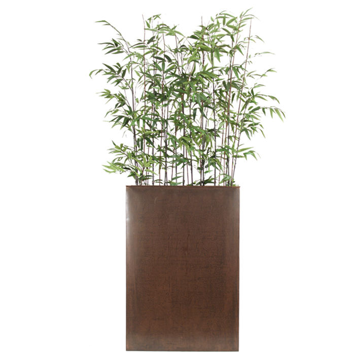 Silk Bamboo Screen in a Copper Finish Metal Plant Divider