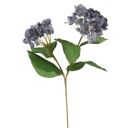 DIY Flower Antique New Gray Blue Hydrangea x 2 with 5 Leaves