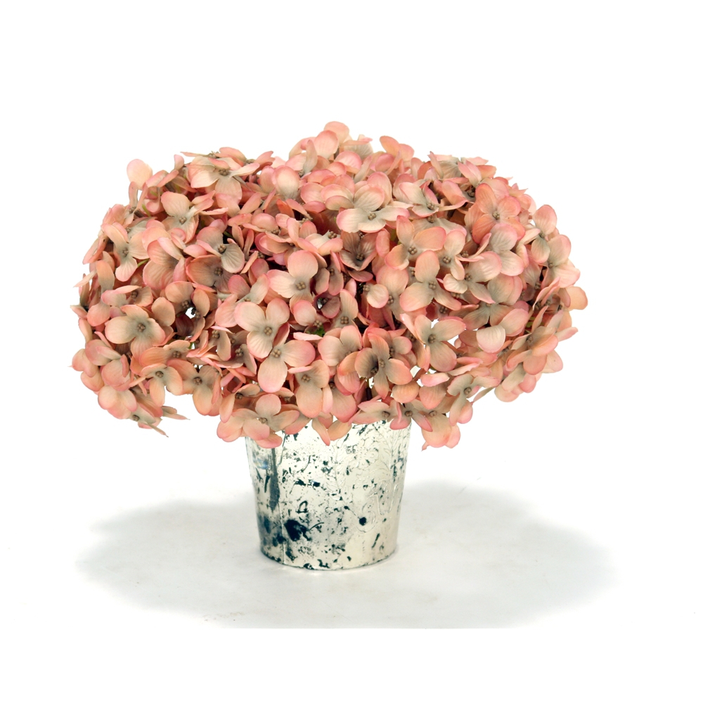 Pink Hydrangea in Mercury Vase