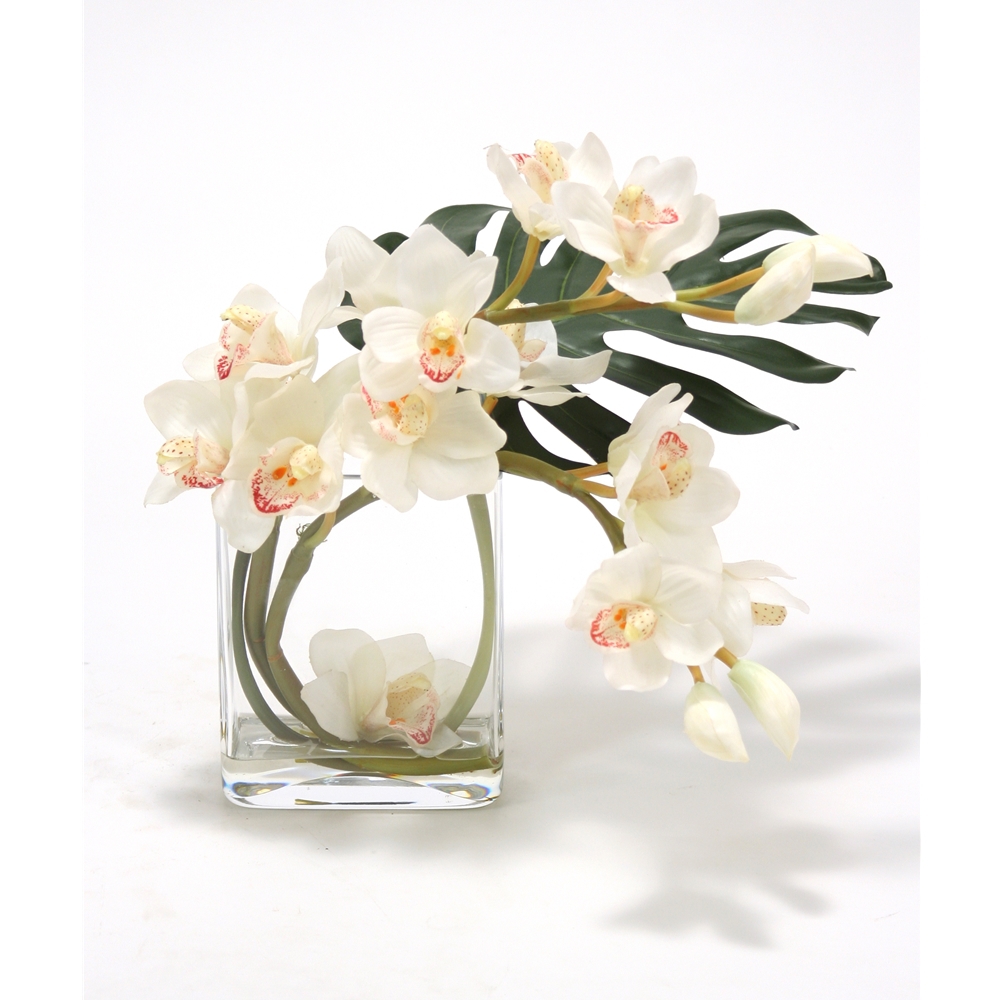 Waterlook \u00ae White Orchid Silk Arrangement with Split 