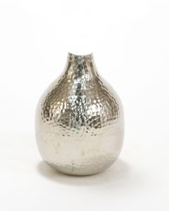 Aluminum Hand Hammered Shiny Round Vase (sold in multiples of 4)