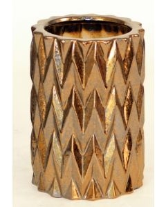 Small Zig Zag Burnt Gold Cylinder Vase (sold in multiples of 2)