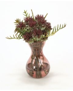 Waterlook (R) Thistle and Schrefilea Foliage in Glass Vase