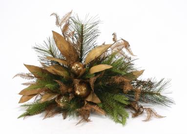 Over The Top - 18' Bronze Ornamented Natural Leaf Floral