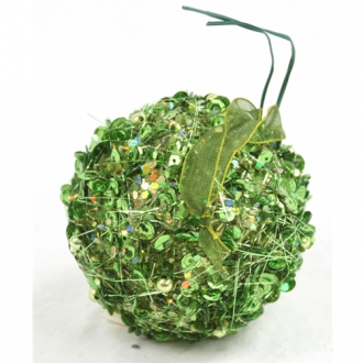 Ornament - 3' Green Sequin Ball (Pack of 6; 24/cs)