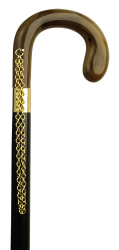 Ladies Crook with Gold Chain in Horn Color