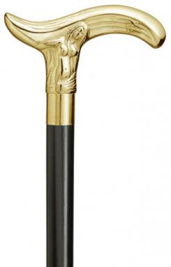 Fair Maiden fritz style brass handle walking stick