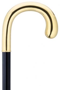 14K gold plate crook shape bulb nose handle walking cane