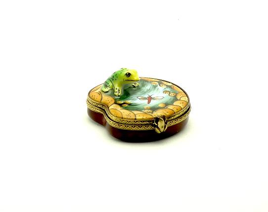 Frog by the pond with dragonfly