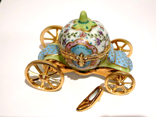 Cinderella carriage with gold slipper