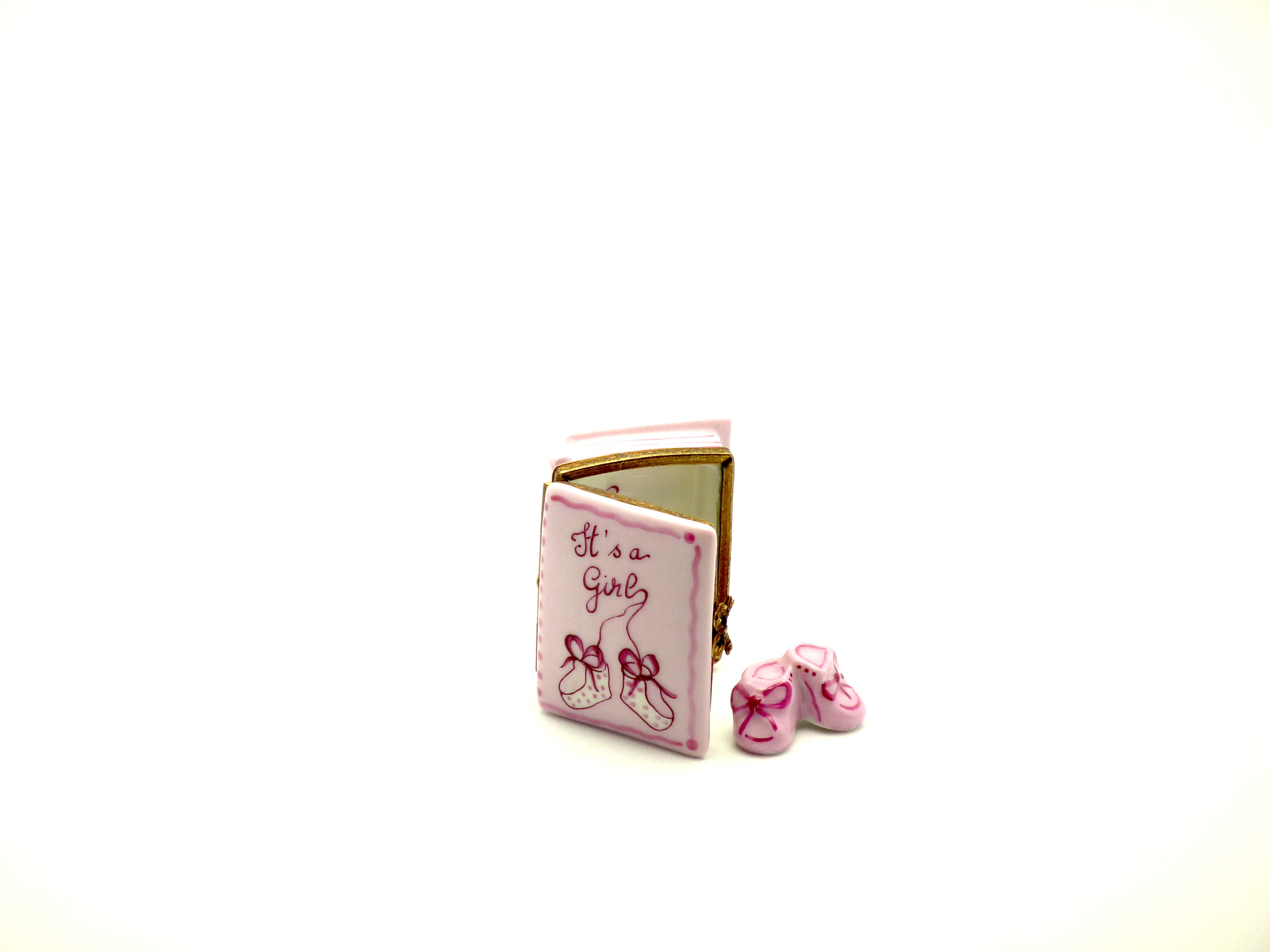Baby book pink with booties..It's a girl