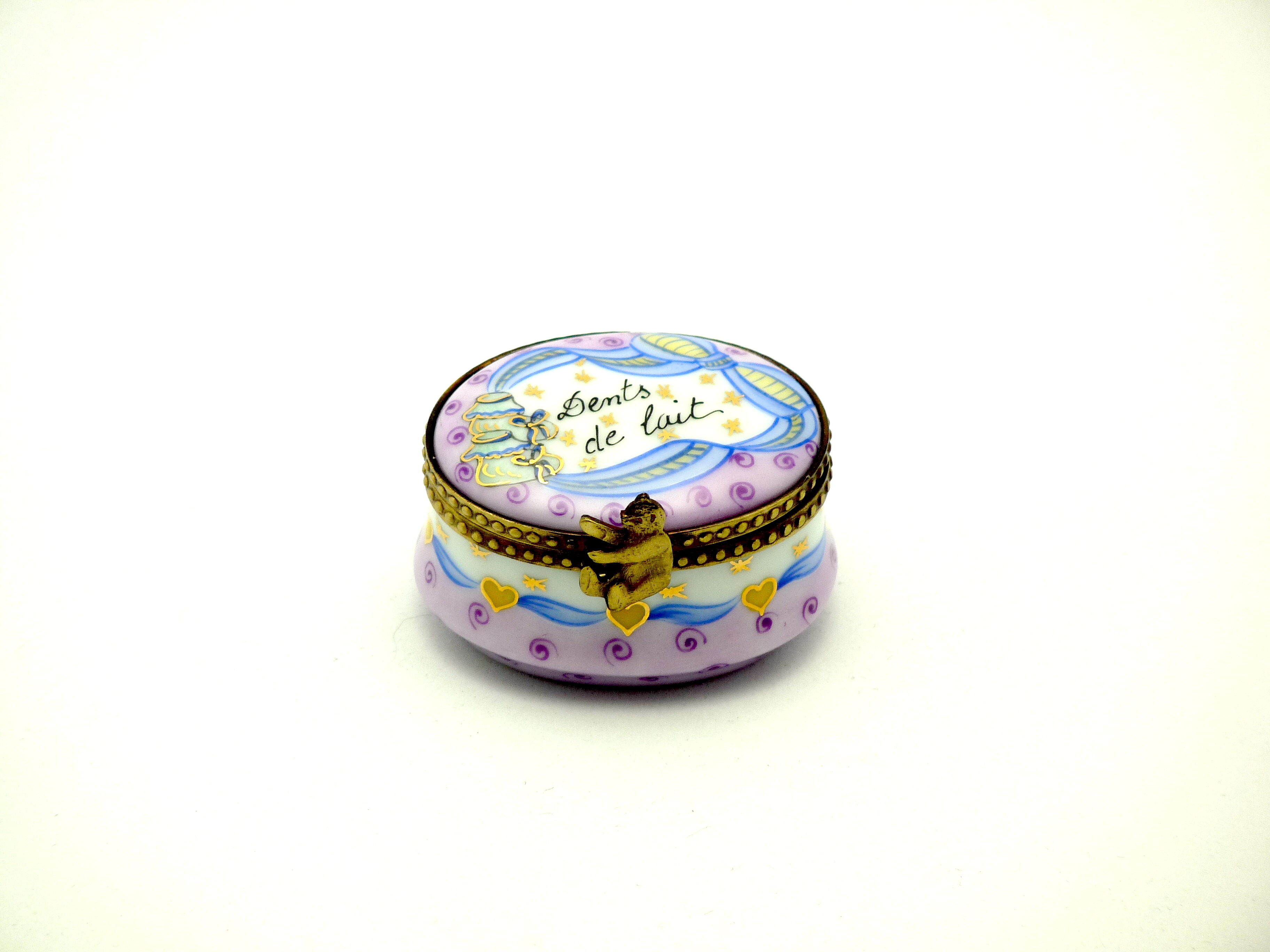 Oval box : dents de lait blue