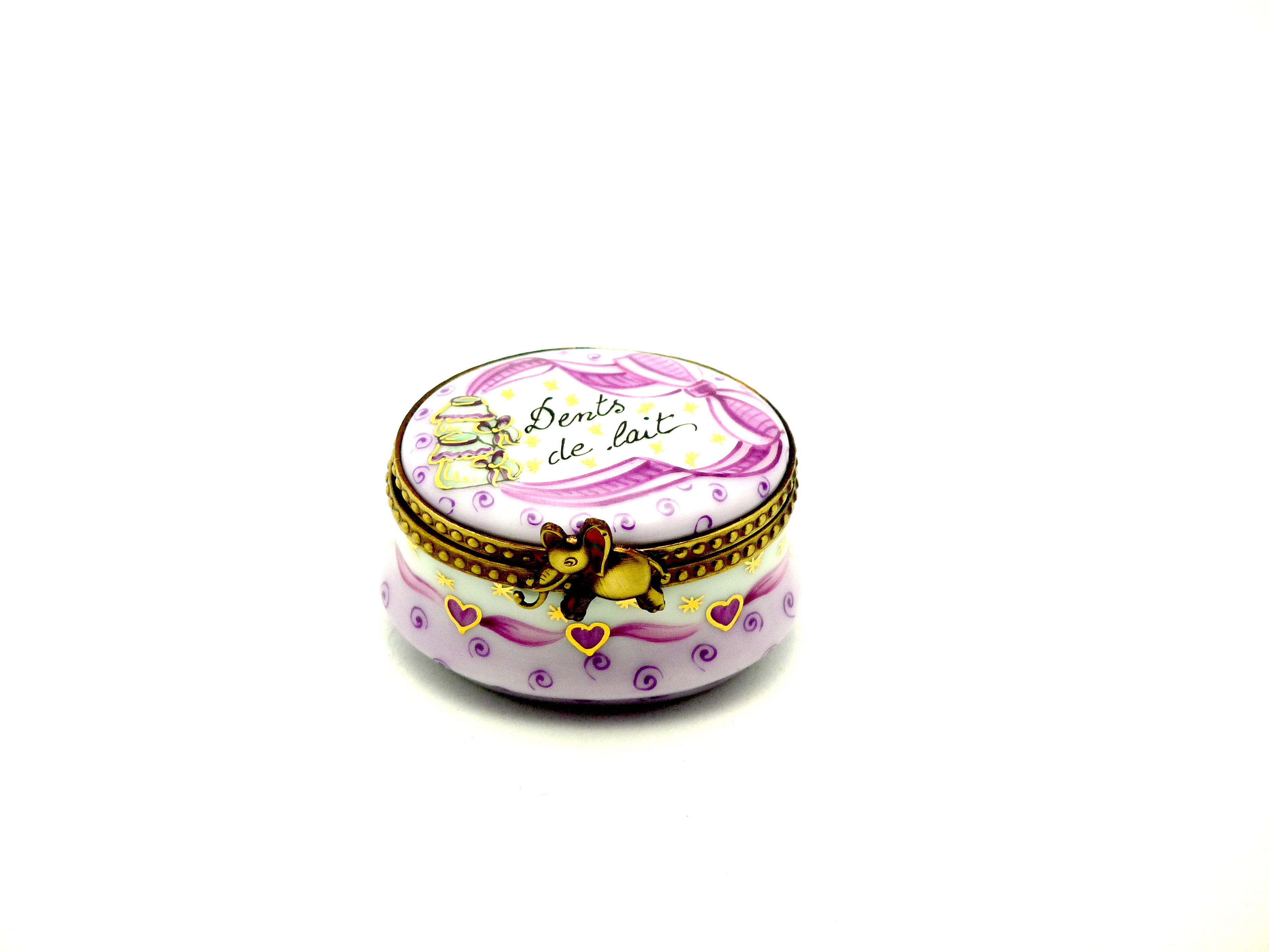Oval box : dents de lait pink