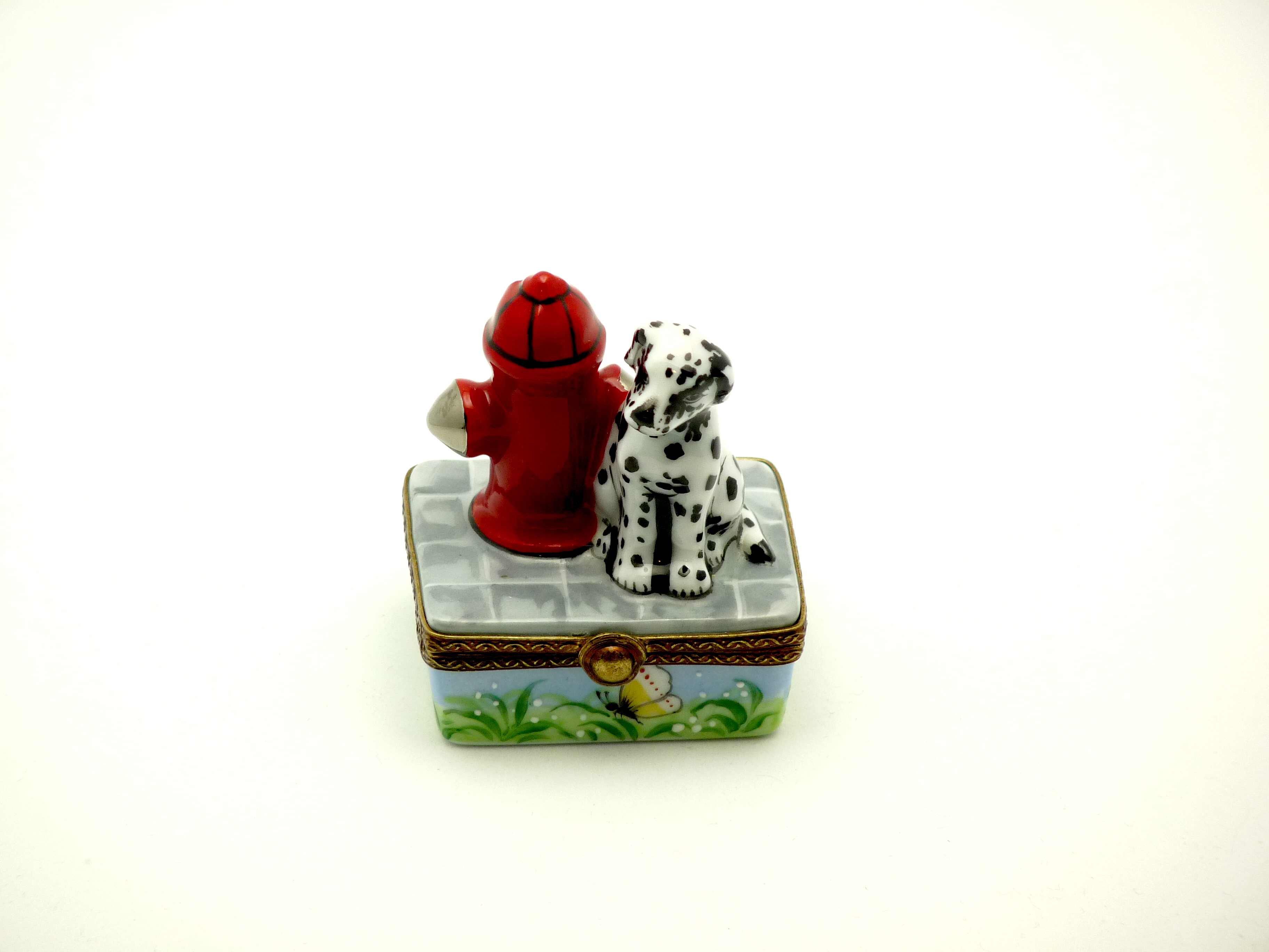 Dalmatian with red hydrant