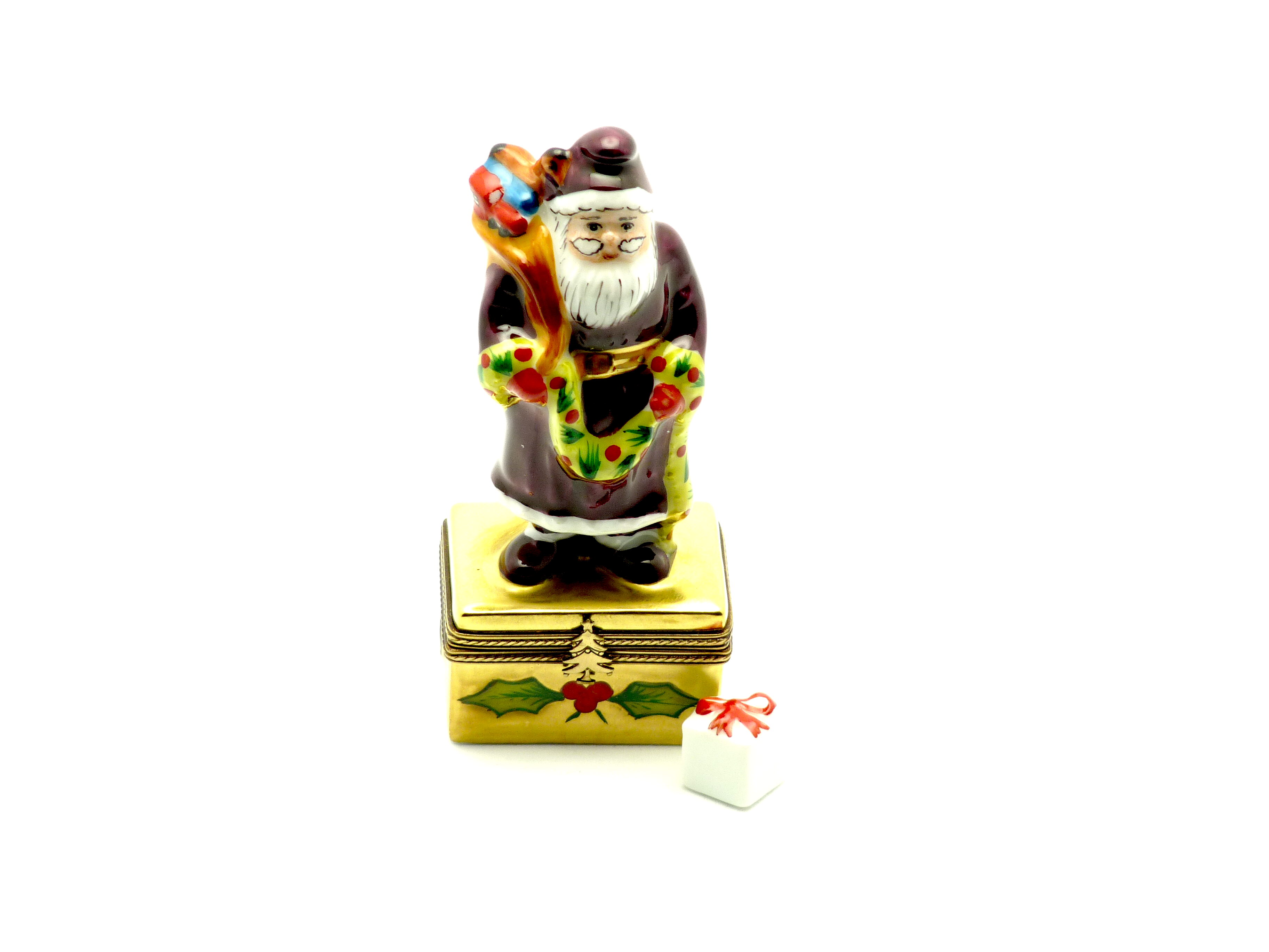 Old world Santa with present