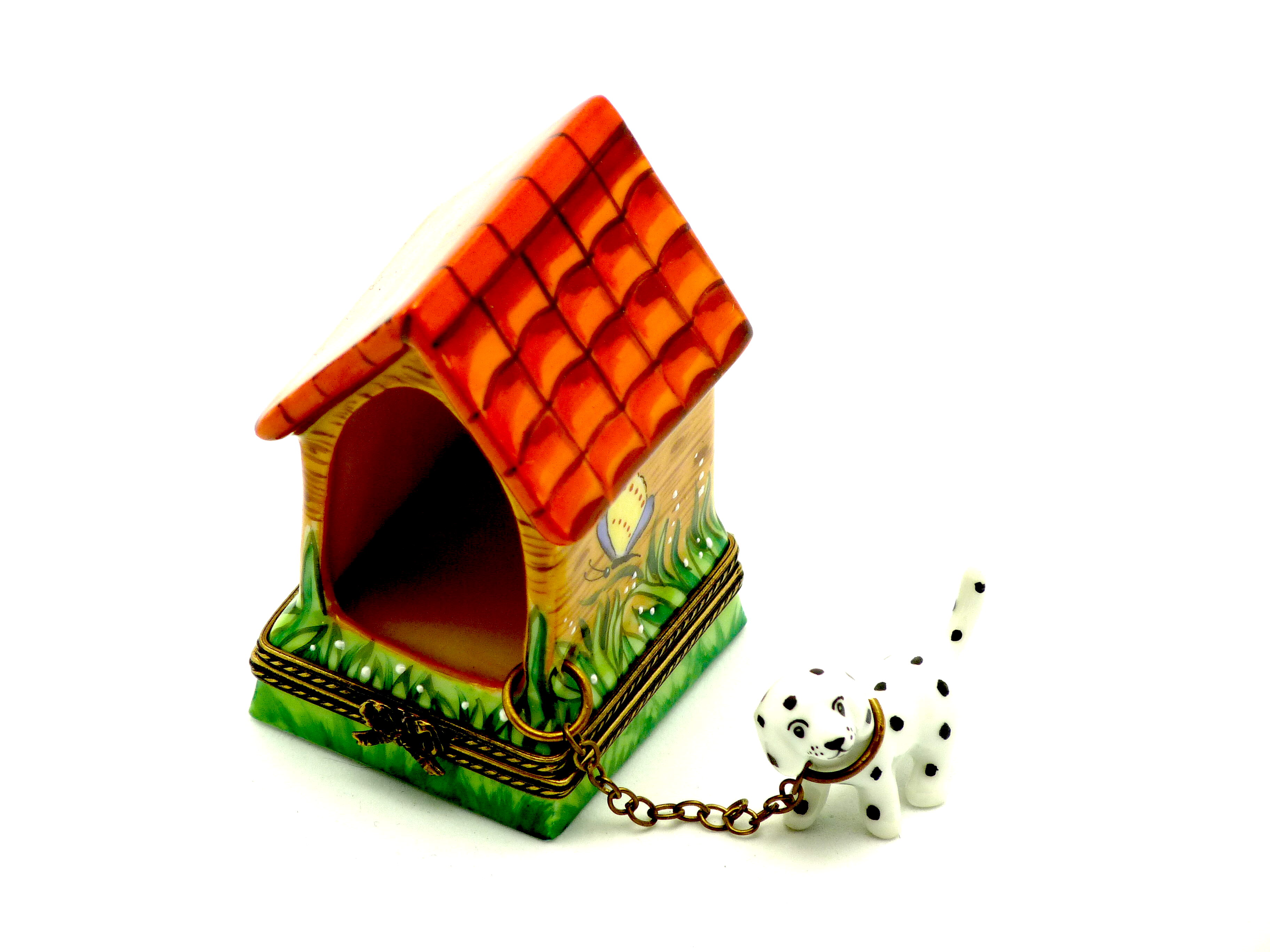 Dog house with dog inside