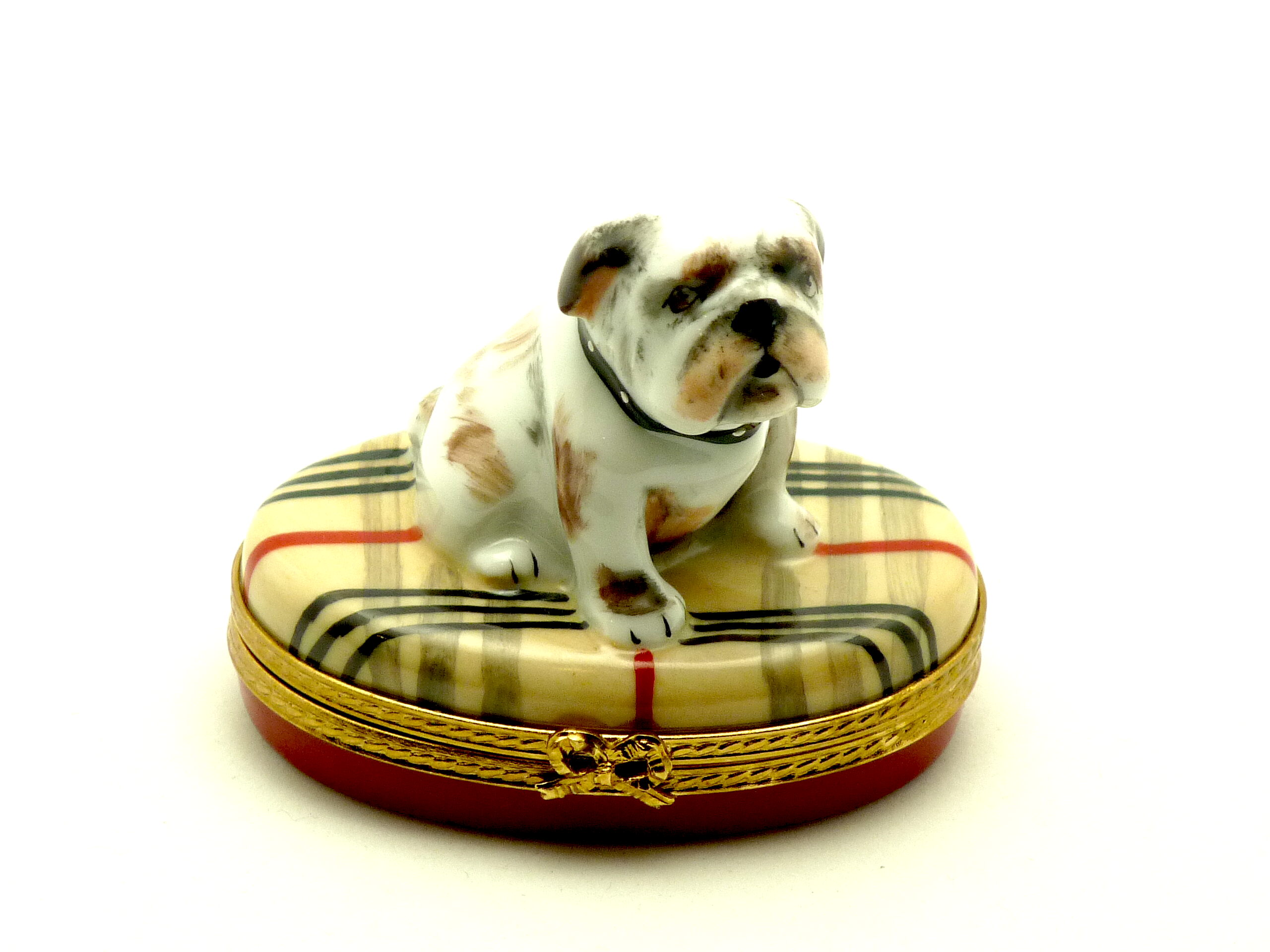 Bull dog on checker base