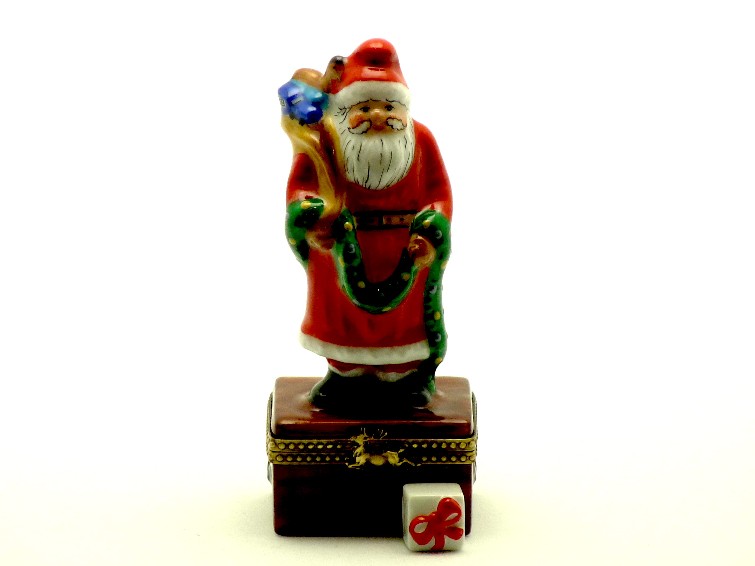 Old world santa with present - red coat