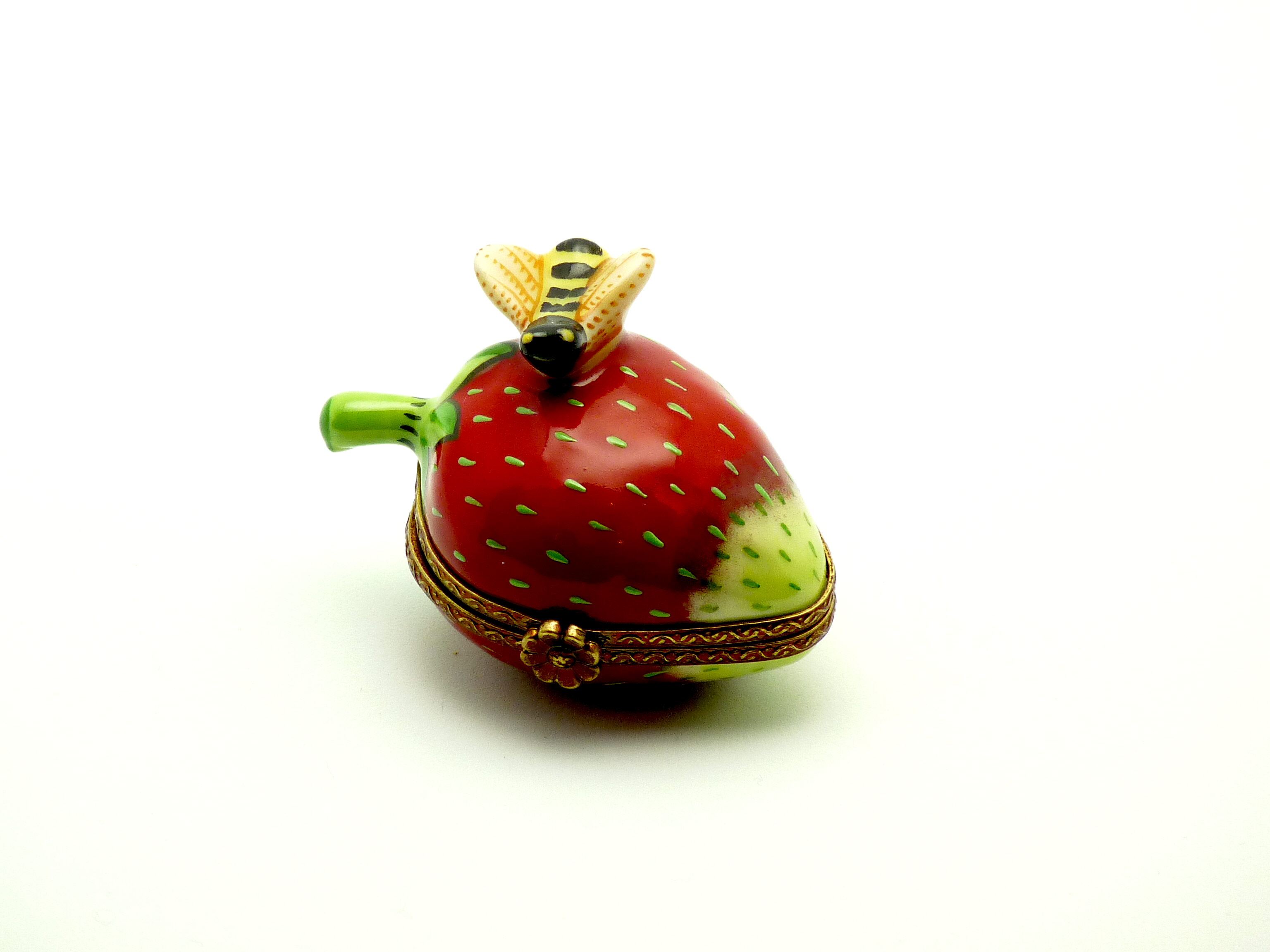 Strawberry with bee
