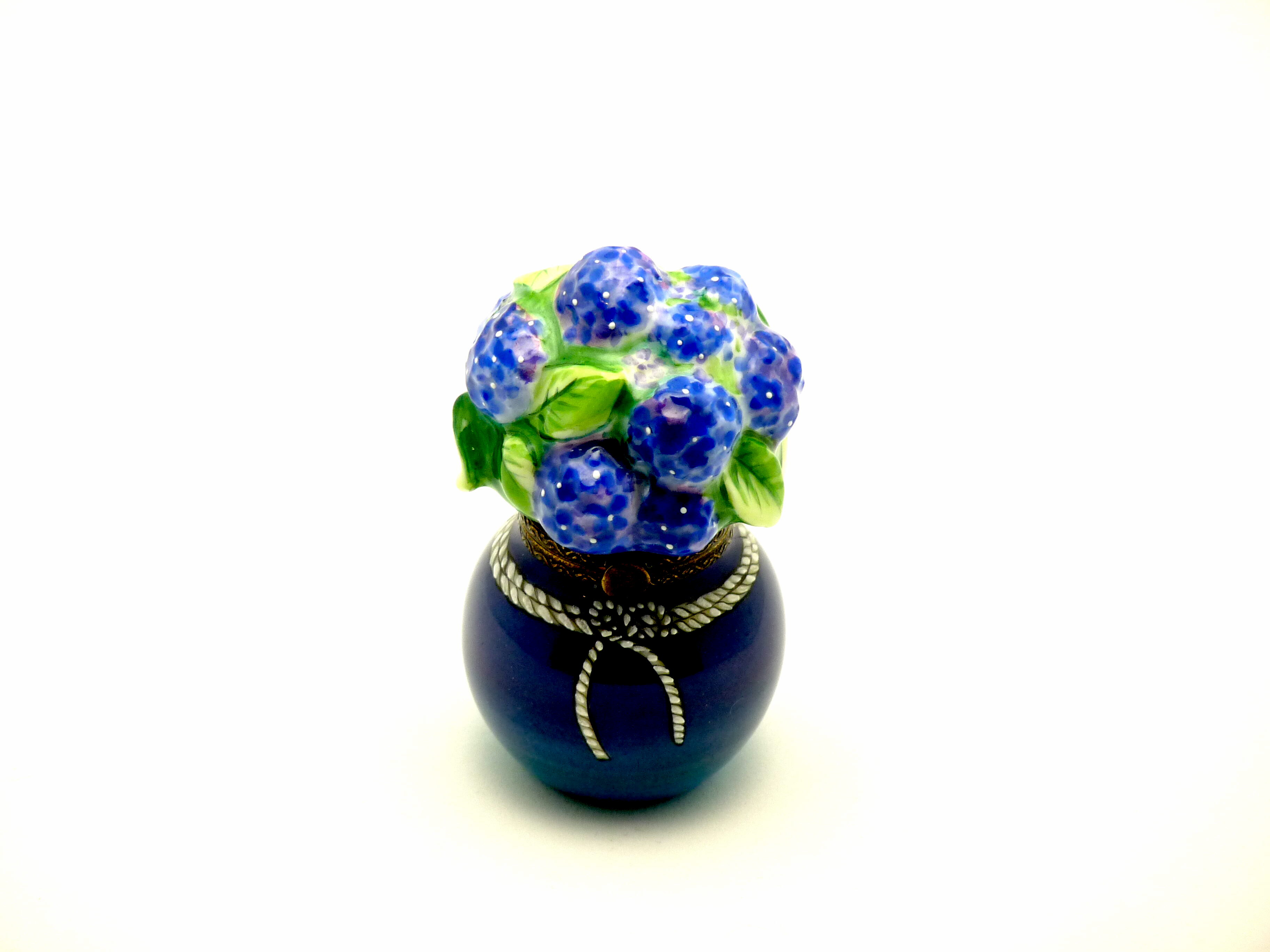 Hydrangea in blue pot