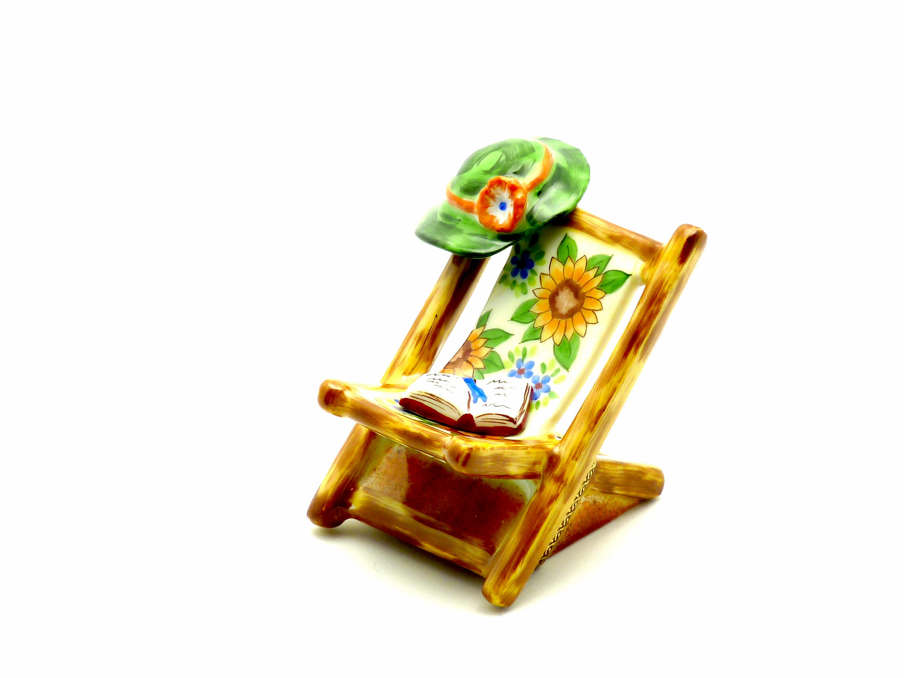 Garden chair with sunflowers