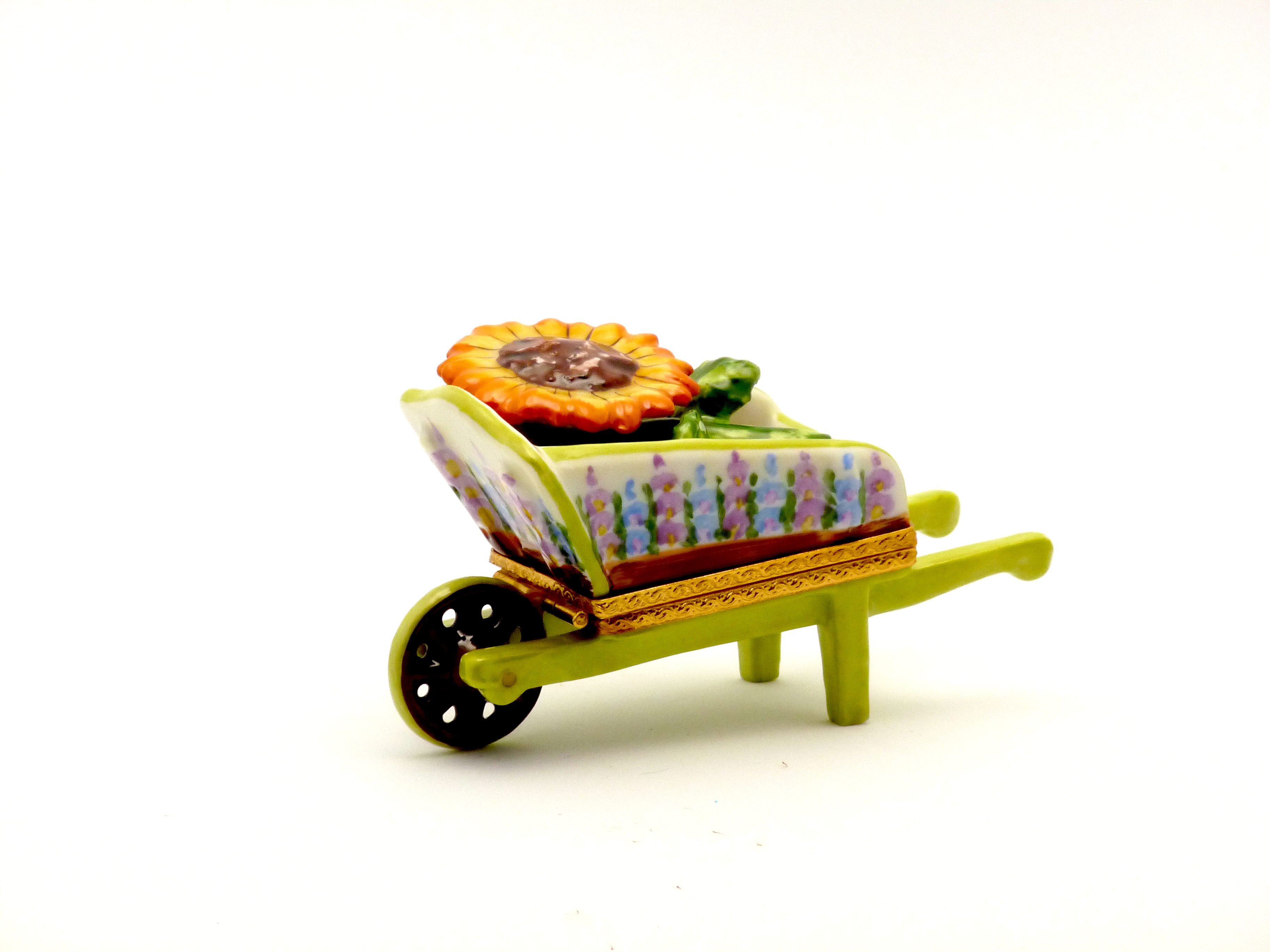 Wheelbarrow with sunflower
