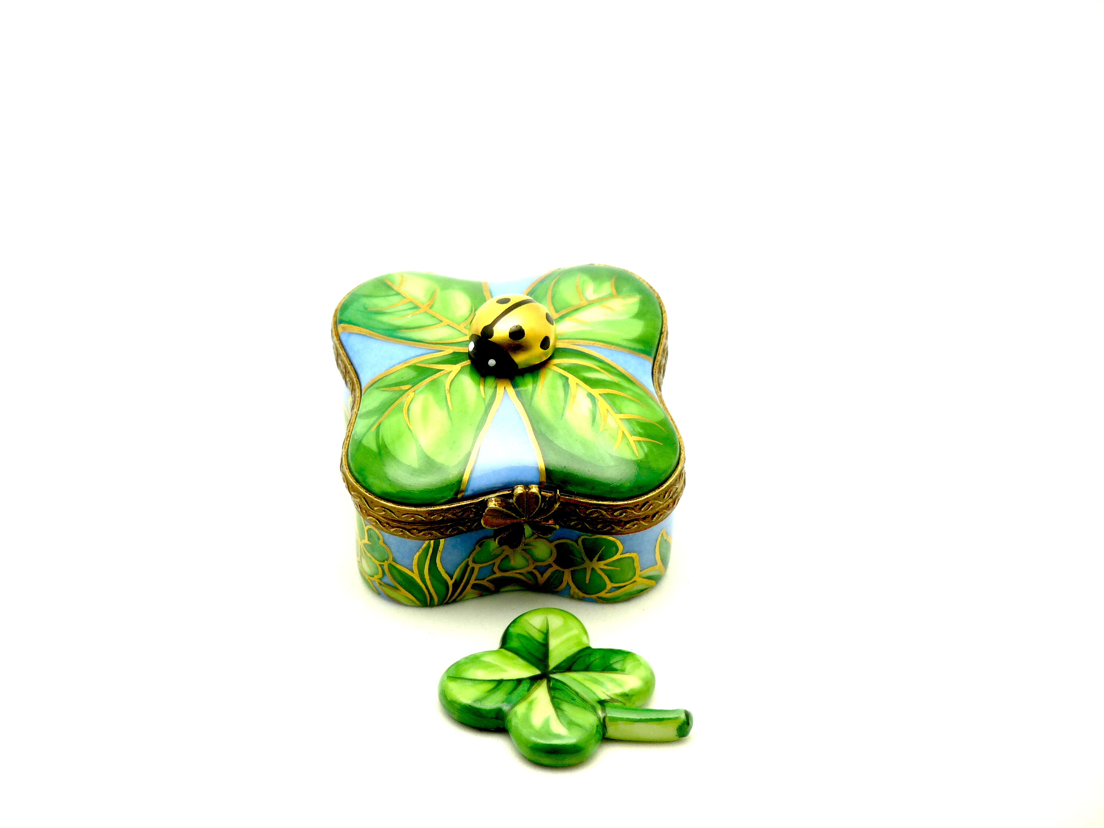 Clover leaf with lady bug