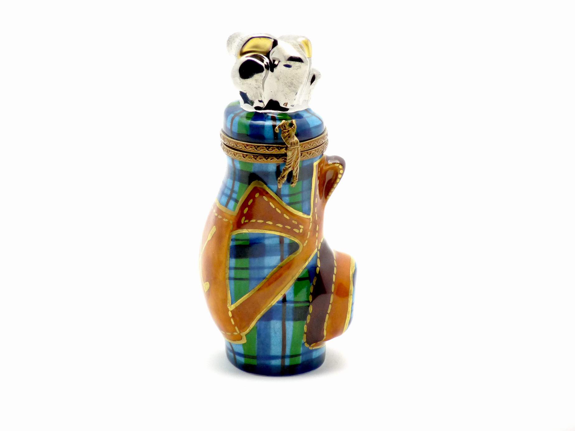 Golf bag plaid -blue & green