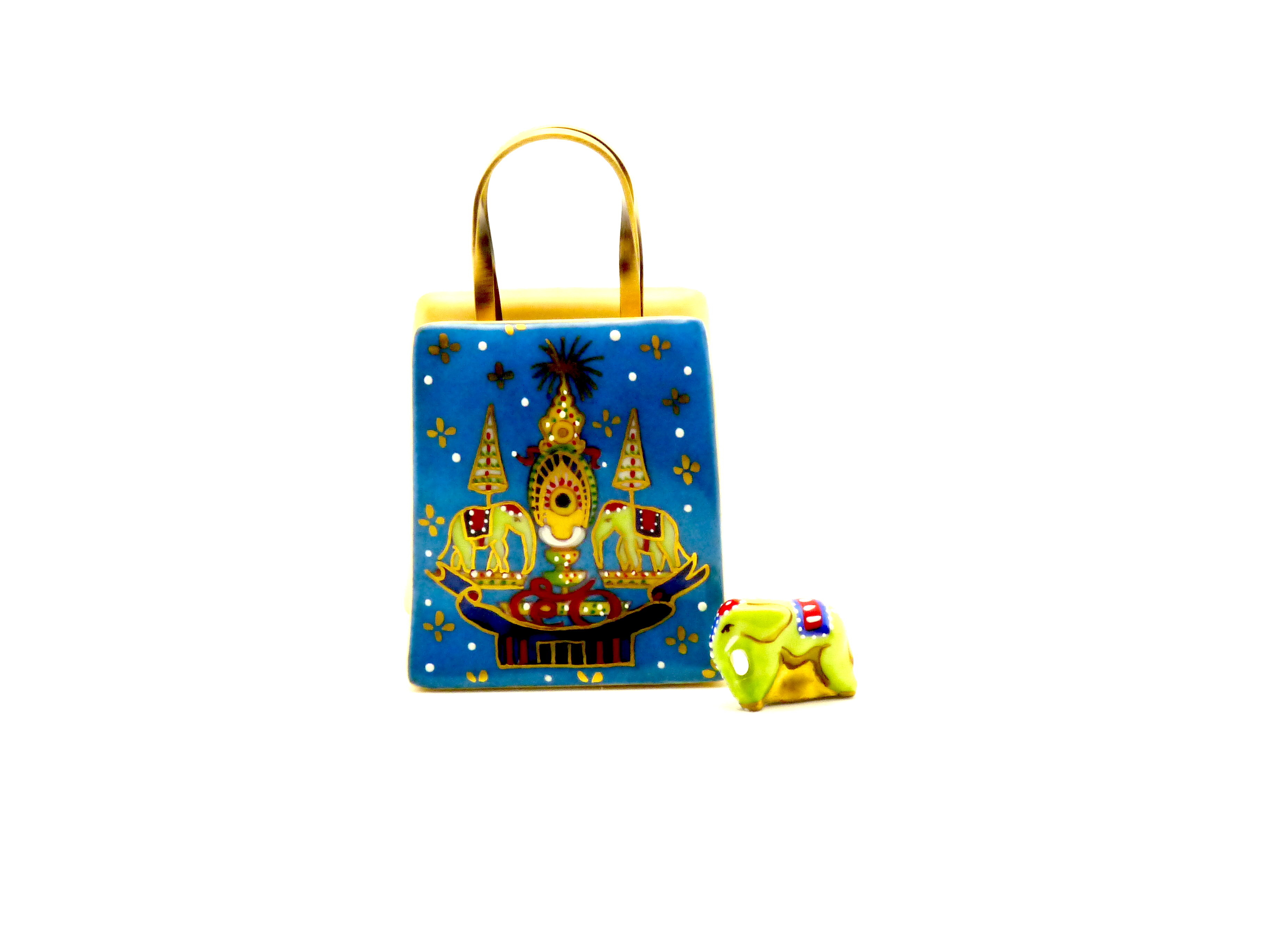 Bangkok shopping bag with jade elephant..