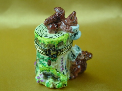 Squirrels on tree trunk