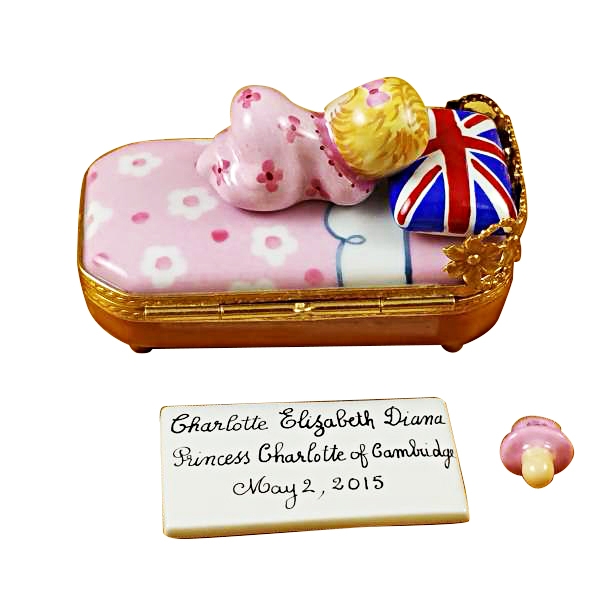 PRINCESS CHARLOTTE OF CAMBRIDGE SLEEPING - INCLUDES PLAQUE AND PACIFIER