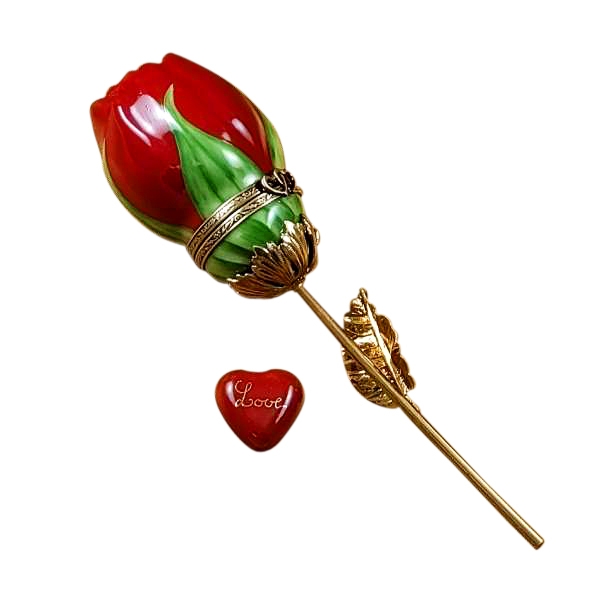Red Rose with Gold Stem