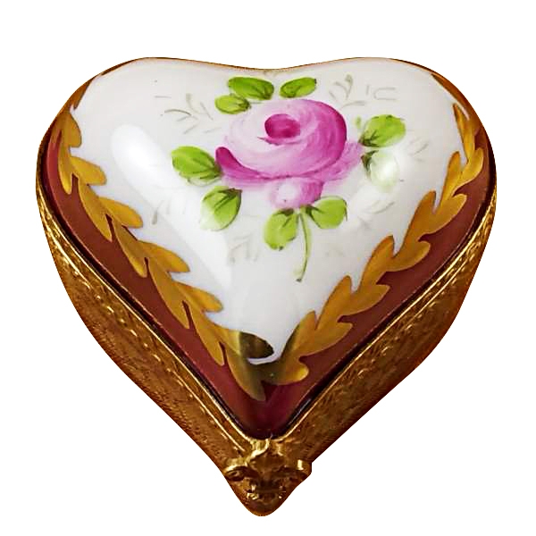 Burgundy heart w/flowers