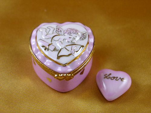 PINK CUPID HEART W/SMALL PINK HEART