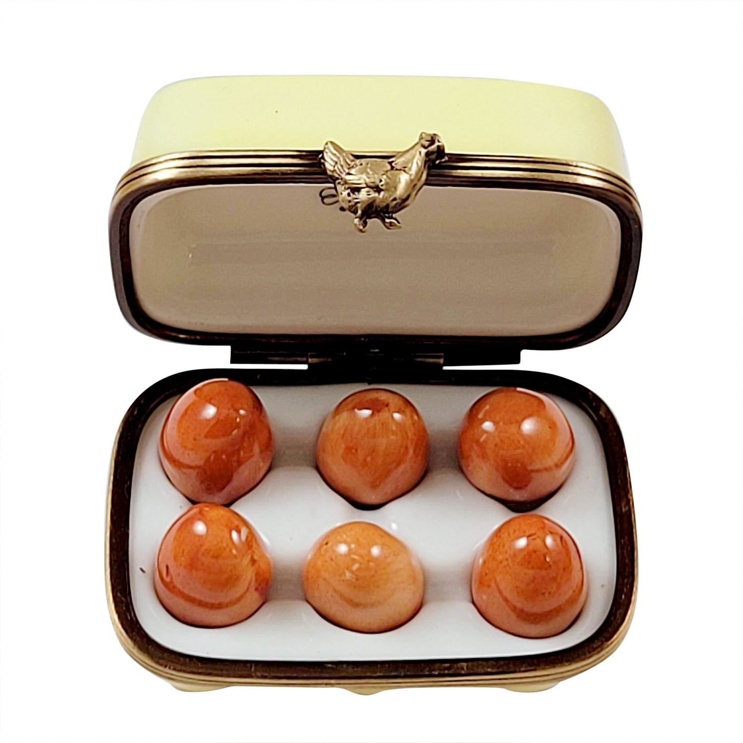 EGG CRATE WITH SIX BROWN EGGS