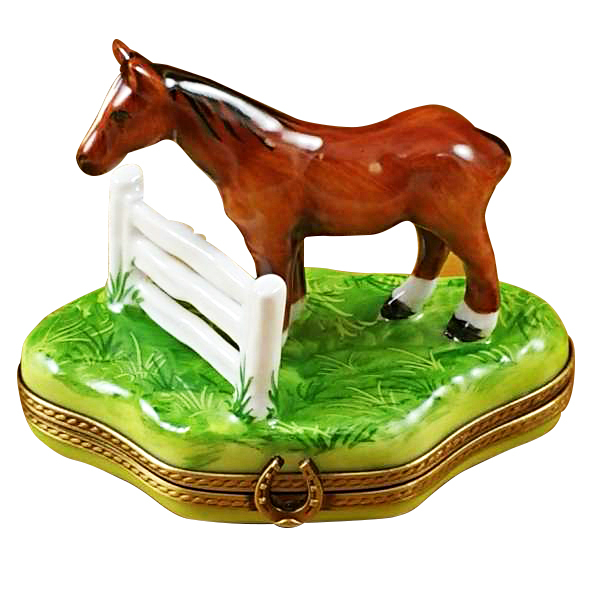 Horse Standing At Fence