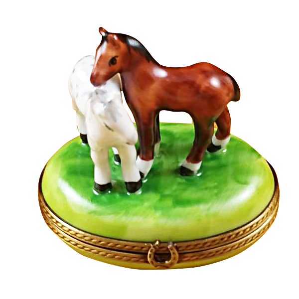Two Horses On Small Oval