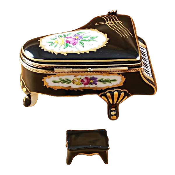 Grand piano floral with porcelain bench